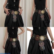 zebeaacc Grunge Grommet Waist Belts for Jeans Retro Fashion Waist Belt Cowgirl Body Jewelry