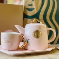 Starbucks Sakura Series Ceramic Tea Pot Set Mug Tray Limited Edition