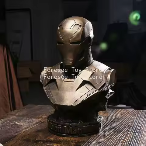 35cm Iron Man MK46 Half-body Sculpture Figures The Avengers Anime Figures Collection Desktop Decorat