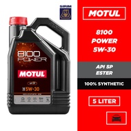 MOTUL 8100 POWER 0W20 5W30 5W40 SP ESTER Fully Synthetic Engine Oil (5L)