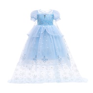 Frozen 2 Elsa Princess Cosplay Costume Baby Toddler Dress for Kids Girl Ball Gown Wig Crown Wand Accessories Kids Clothes 3-10 Years Fantasy Party Set