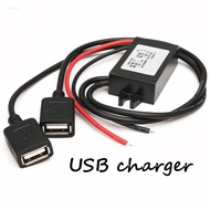1PCS 12V to 5V Dual USB Power Adapter Converter Cable Module Power Connector Car Charger