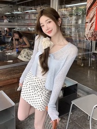 smallgir(72049) เสื้อคลุมแขนยาวแต่งโบว์น่ารัก ใส่สบาย เข้าได้กระทุกลุค