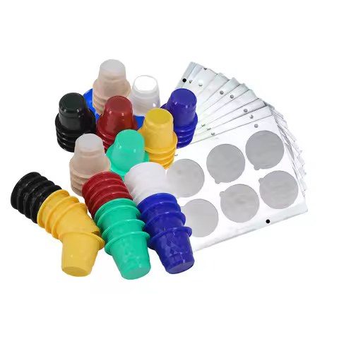 60PCS Plastic Mix Colors Nespresso Disposable Capsules 60PCS Aluminum Pods Stickers Capsules Seals C