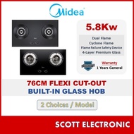 Midea 5.8Kw Built-in Gas Hob Flexi Cut-Out MGH2280GL MGH7230GL