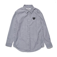COMME des Garcons CDG Play Pure Cotton Long Sleeve Striped Shirt New Clothes Cardigan Love Heart Aut