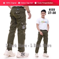 Celana Cargo Panjang Pria Dewasa Standar PDL Gunung Katun Tebal Gombrong Kantong Banyak L Bark Store