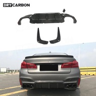 Dry Carbon Fiber Rear Lip Diffuser Splitters Aprons Spoiler For BMW F90 M5 G30 M Sport 2018-2023 FRP