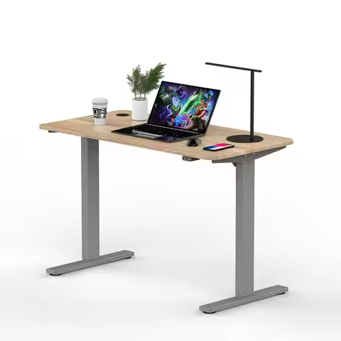 Modern Table White Sit and Stand Desk Office School Laptop Computer Working Height Adjustable Standi