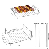 Air Fryer Rack for Ninja Dual 3pcs Layered Stainless Steel Grilling Rack Rectangle Airfryer Basket T