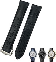 20mm Curved Leather Cowhide Watch Band Fit for Omega Speedmaster Seamaster 300 AT150 Sxwatch Watch Strap