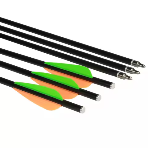 Crossbow Bolts Fiberglass Arrow Flat Nock for Archery Outdoor Hunting 12 in Pack
