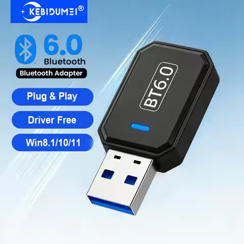 KEBIDUMEI USB Bluetooth 6.0 Adapter Bluetooth USB Dongle Bluetooth Receiver & Transmitter for Keyboa