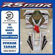 HONDA Rs-150r Rs150r V1V2 V3 (46) White Red White Blue COVER SET Sticker Tanam Stripe Tanam RAPIDO Coverset