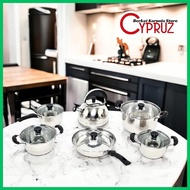 CYPRUZ panci set 12pcs + teko PI 0446 Stainless Steel