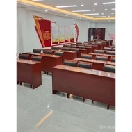 Ω Long Strip Table Table Chair Set Rice Solid Wood Leather Training Table Double Table Conference Pa