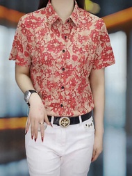 [Double Cicada Men's Clothing] New Style Men's Short-Sleeved Regular Shirt Summer Flower Fashion Kor