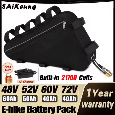 72v 60vTriangle 21700 Cell 52V 48V 36V 20AH 30AH 35ah 40AH 45Ah Huge Capacity 2000W 50Ah 60ah Ebike 