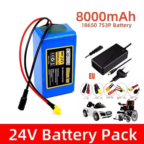 100% New 7S3P 18650 24V 100000mAh Rechargeable Batteries 24V Lithium Battery Wheelchair Battery 7s3p