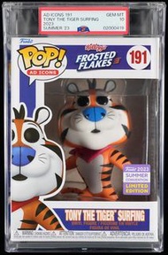 FUNKO POP AD ICONS 191 TONY THE TIGER SURFING 2023 SUMMER CONVENTION 2023 PSA 10
