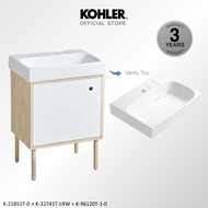 KOHLER Aleo Bathroom Furniture Cabinet with Vanity Top Vessel Lavatory, 600mm, Adjustable Shelf  K-21851T-0 + K-96120T-1-0 + K-22741T-LRW [Direct Delivery by Seller]
