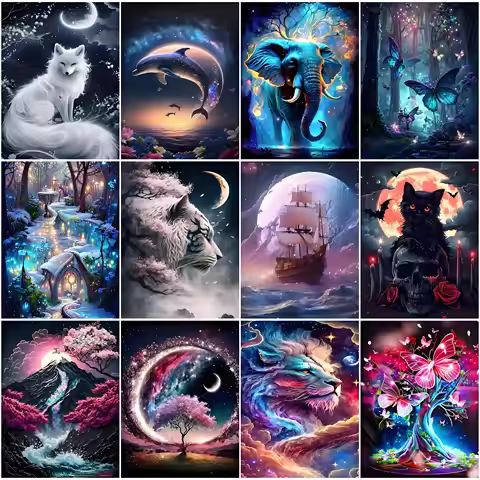 Beginner DIY Diamond Painting Kit Frameless, 7.87x11.81 inch Handmade Home Decoration Painting Set