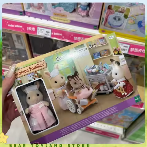 Sylvanian Families Casa Blind Keychain Aceessories Figures Original Nurse Suit Sylvanians Family Chi