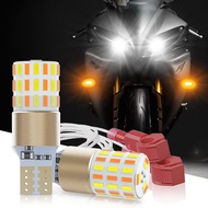 ((2PCS) T15 Dual Contact Motorcycle Signal Light W16W Parking Reversing Color Fog Canbus LED Bulb Li