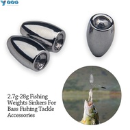 YVE 1/2/5pcs Fishing Tungsten fall Hot  2.7g-28g Tear Drop Shot Weights Quick Release Casting Line S