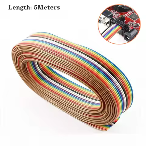 5 Meters 10-pin rainbow color flat cable IDC wire rainbow cable connector wire ribbon extension cabl