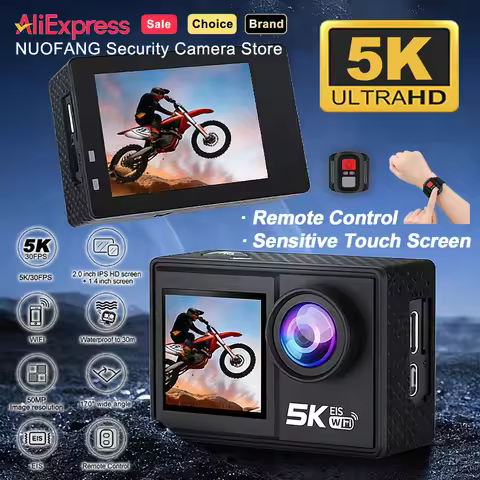 M41TR 5K Action Camera EIS Support Dual Display 50MP 30FPS 5X Zoom 2.0 IPS Touch Screen 170° 30M Wat