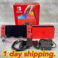 任天堂 Switch 64GB OLED Mario 红色游戏机 1 天发货完好翻新