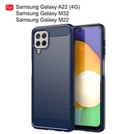 Carristo Samsung Galaxy A22 4G / Samsung Galaxy M32 / M22 Back Case Cover Carbon Fiber Brushed TPU S