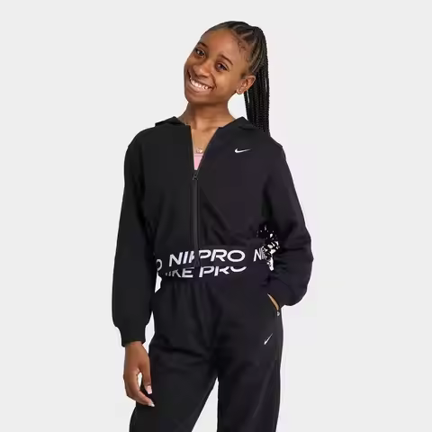 Nike | Girls' Big Kids' Nike Pro Fleece Dri-FIT Full-Zip Hoodie