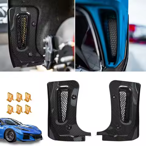 Car Rear Mudguard Extended Body Kit Flaps Guards Carbon Fiber Black For Chevrolet Corvette C8 Z06 E-