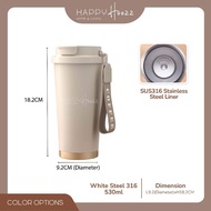 【READY STOCK】HAHO Thermos Cup 500ml 2 Way Drink Coffee Thumbler Keep Warm Hot Cold Coffee Car Strap 