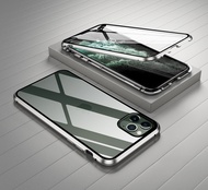 Hộp kính hai mặt Ốp nam châm kim loại 360 ° cho Iphone 13 12 11 Pro Max  XS x R XR 7 8 Plus IF 2024