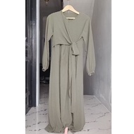 Drappery dress sage green