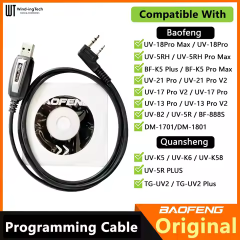 Baofeng Programming Cable UV-5RH Pro Max USB Program Cable For UV-18 Pro Max UV-K5M UV-25L Quansheng