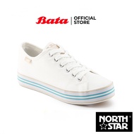 Bata บาจา by North Star รองเท้าผ้าใบสนีคเกอร์ แบบผูกเชือก แฟชั่น ลำลอง ดีไซน์เทห์ สวมใส่ง่าย สำหรับผู้หญิง สีขาว 5201081 สีดำ 5206081