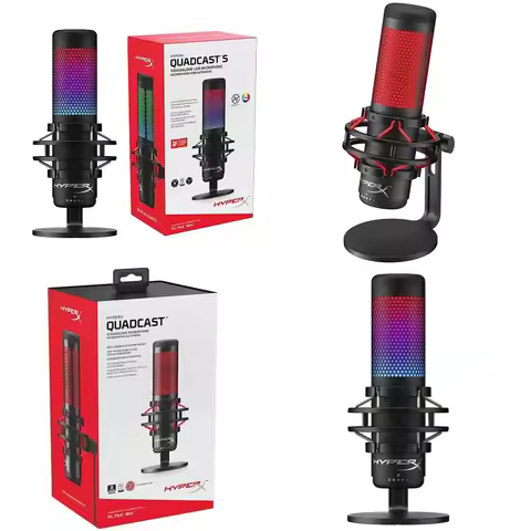 Kingston HyperX Quadcast S for USB Studio Microphone for Podcasting Gaming Streaming RGB Wireless De