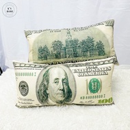 [ Zip&Washable ] Money Pillow US Dollar Bantal US 100