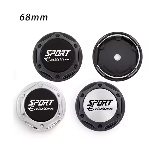 20pcs 68mm SPORT EDITION Black SIlver Rim Hub Cap Car Wheel Rim Auto Hub Cap Center Cover Emblem