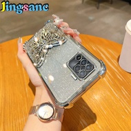Jingsanc For OPPO A94/Reno 5F Phone Case Luxury Electroplated Glitter Casing Shell With Bracket Tran