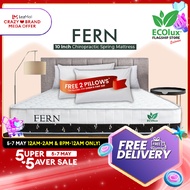 (FREE SHIPPING)  ECOlux - Fern 10 Inch | Chiropractic Spring System with HelixCoil Mattress | US/EURO Export Spec/Quality | Tilam