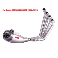 Full Systems Motorcycle Exhaust Carbon Fiber Escape Front Link Pipe Muffler Slip On For Honda CB650R CBR650R 2019 - 2023