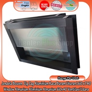 Air Ventilation Window Bouven Zig Zag Aluminum Frosted Glass Black Size L60 x H40 0.4 0.4 6.0 6.0 6.