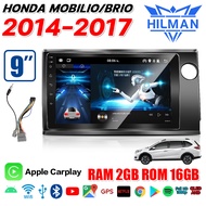 HILLMAN 【2+32G】HONDA MOBILIO/BRIO 2014-2017 Ram2+32G Wifi GPS Android แท้ 2din Apple Carplay วิทยุติดรถยนต์ จอandriod จอแอนดรอยด์ติดรถยนต์ จอแอนดรอยด์