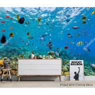 QUALITY Wall Sticker Wallpaper, 3D Decorative Fish Scenery Wallpaper, 3D Wall Home Decoration