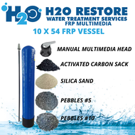 FRP Tank 10 x 54 Manual Backwashing with Activated Granulated Carbon For Large Capacity Water Filtra